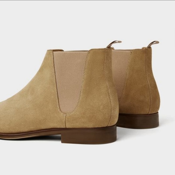 Zara suede beige Chelsea boots - Picture 2 of 3